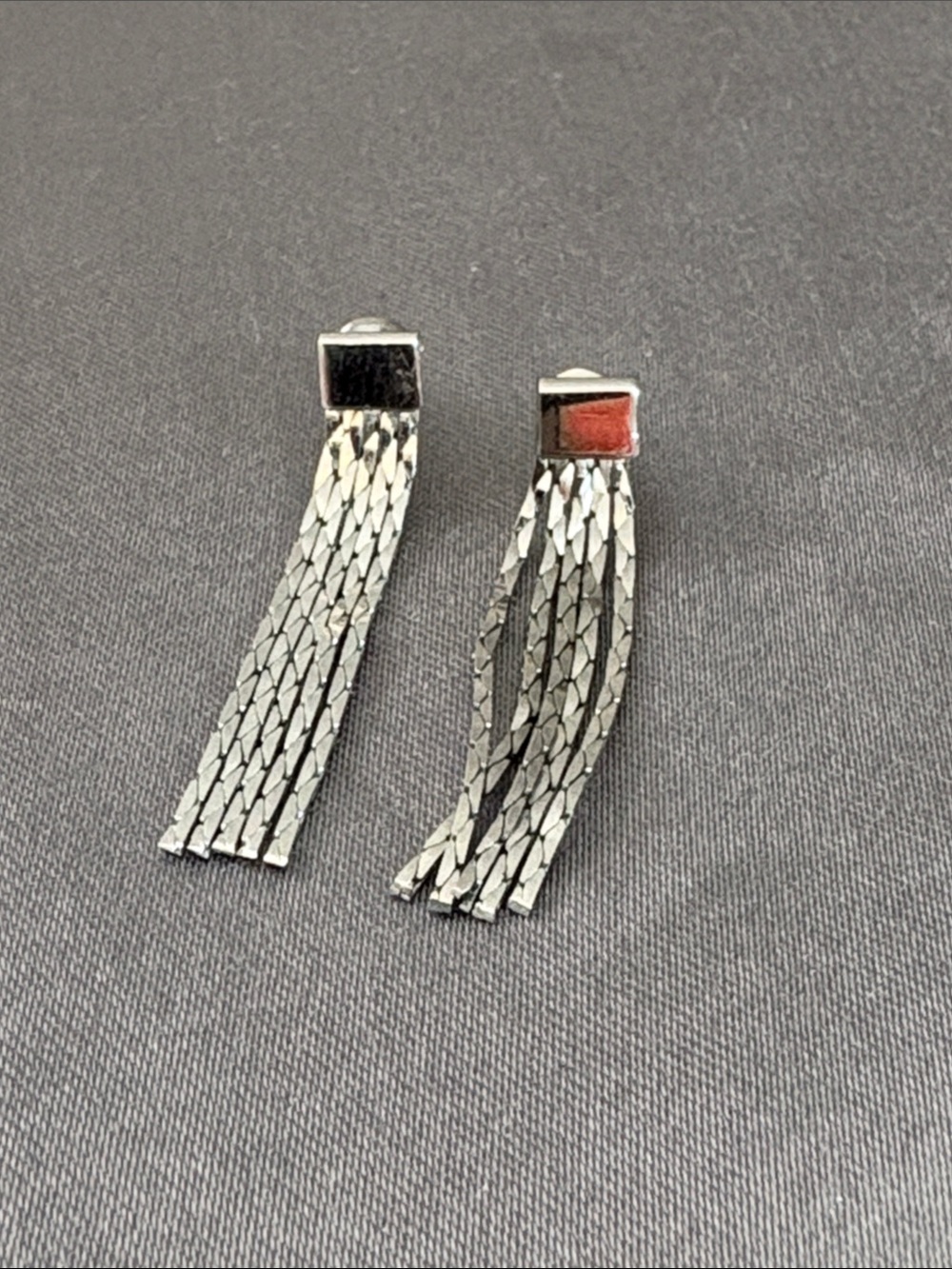 Silver Tassel Drop Earrings